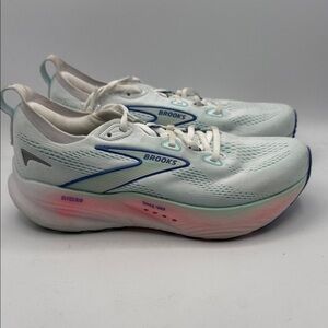 Brooks Glycerin 22 Women's 9 White and Blue Athletic Shoes S2